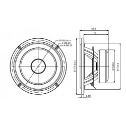 SB Acoustics 6" mid/woofer, 35mm VC NRX Norex Uncoated cone, SB17NRXC35-8-UC