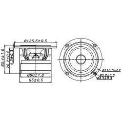 Tang Band (TB-Speakers) 4" Full Range, titanium cone, W4-1337SDF