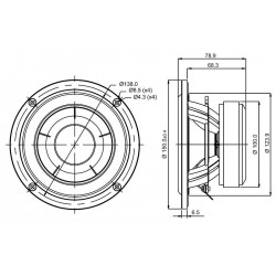 SB Acoustics 5" mid/woofer, 30mm VC NAC Alu Cone BLACK, SB15NBAC30-8