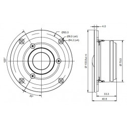 SB Acoustics 29mm dome chmbr Tweeter, SB29SDAC-C000-4