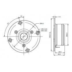 SB Acoustics 21mm ring dome chmbr Tweeter, SB21RDC-C000-4