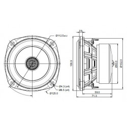 SB Acoustics 4" mid/woofer, 25mm VC, Coaxial PFC, SB12PFC25-4-Coax