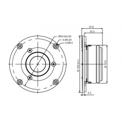 SB Acoustics 29mm ring dome chmbr Tweeter, SB29RDAC-C000-4