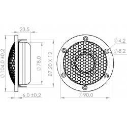 Bliesma Audio magnesium tweeter, Neo magnet 4Ohm, T34A-4