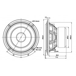 SB Acoustics 4" mid/woofer, 25mm VC PFC, Round Basket, SB12PFCR25-4