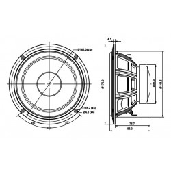 SB Acoustics 6" mid/woofer, 25mm VC PFCR, SB16PFCR25-8 round basket