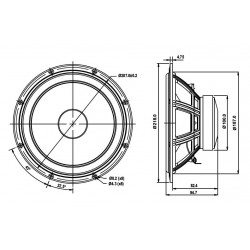 SB Acoustics 8" mid/woofer, 30mm VC PFCR, SB20PFCR30-4 round basket