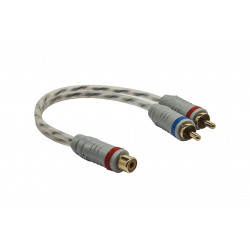 EarthquakeSound MTRCA-Y2M 1 Female / 2 Male Y-Connector with Gold Terminals