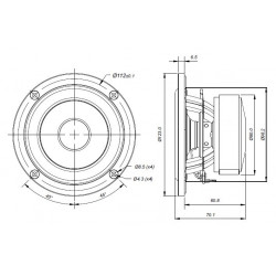 SB Acoustics 4" midrange with rubber NRX2 Norex cone, SB12MNRX2-25-4