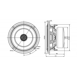 SB Acoustics 4" mid/woofer, 25mm VC, Coaxial PFCR, SB12PFCR25-4-Coax Round basket