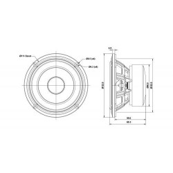 SB Acoustics 4" mid/woofer, 25mm VC PFC round, SB12PACR25-4