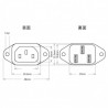 Oyaide Panel mounted IEC Male Inlet (IEC60320-C14) Power Inlet PP