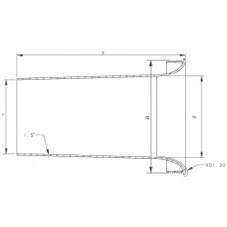 Jantzen Port Tube 1-7/8" ID x 5-5/8" L (50/145mm) Flared (HP 900023), 051-0012