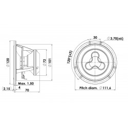 Scan-Speak Illuminator 4" Midrange - Paper Cone 4 ohm, 12MU/4731T00