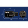 WATTGATE™ 320i HC Standard Hight Current IEC BLACK power connector, 320iHCBLK