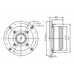 SB Acoustics NEW dome, metal front Tweeter, SB26STAC-C000-4