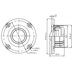 SB Acoustics new dome, neo version Tweeter, SB26STCN-C000-4