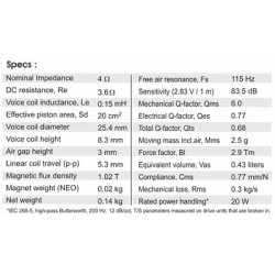 SB Acoustics full range/ wideband driver, SB65WBAC25-4