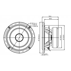 SB Acoustics 5" mid/woofer, 30mm VC NRX Norex cone, SB15NRXC30-4