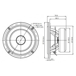 SB Acoustics 5" mid/woofer, 30mm VC NRX Norex cone, SB15NRXC30-8