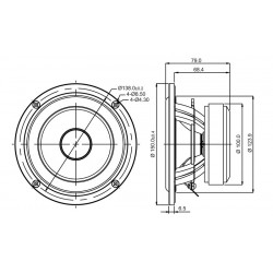 SB Acoustics 5" mid/woofer, 30mm VC MFC Poly Cone, SB15MFC30-8