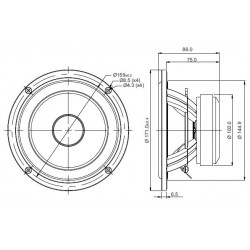 SB Acoustics 6" mid/woofer, 35mm VC MFC Poly Cone, SB17MFC35-8