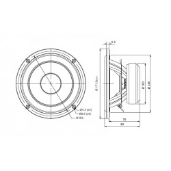 SB Acoustics 6" mid/woofer, 35mm VC CRC Carbon Fiber Cone, SB17CRC35-8