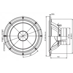 SB Acoustics 12" woofer, 75mm VC NRX, SB34NRX75-6