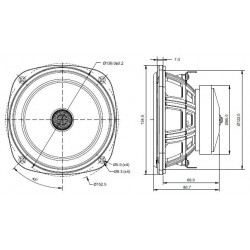 SB Acoustics 5" mid/woofer, 25mm VC, Coaxial PFC, SB13PFC25-4-Coax