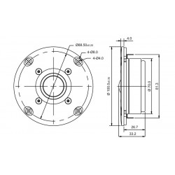 SB Acoustics low cost tweeter , SB26ST-C000-5